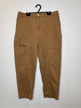 Habitual Pants Womens 8/29 tan Twill Cargo Ankle Zip Stretch Pockets Casual